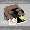 thumbnail image 4 of Crossbody Messenger Bag for iPad Pro 12.9 inches, Rfid Shoulder Purse w/Water Bottle Holders, 13 inch Laptop Briefcase, Built-in Wallet With AirTag Case Brown, 4 of 9