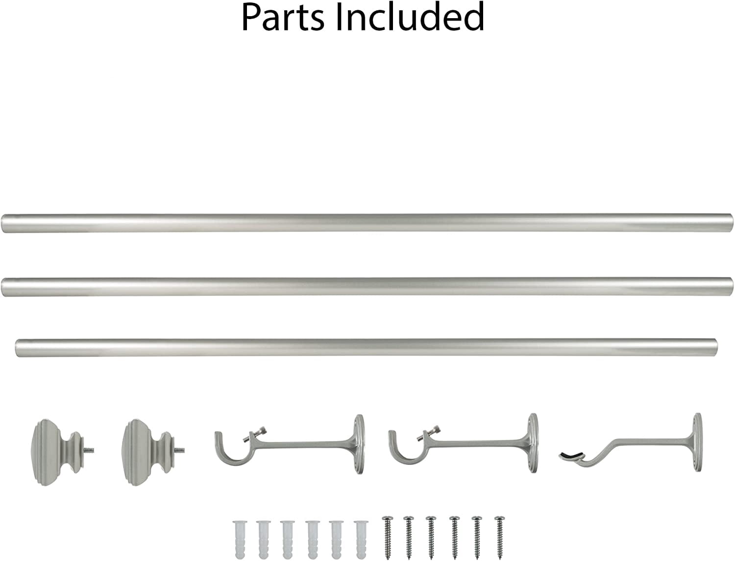 Decopolitan 7/8" Diameter Square Adjustable Curtain Rod Set