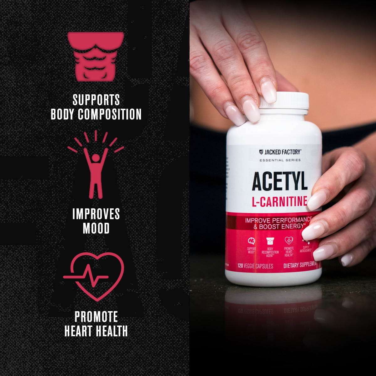 jacked factory acetyl l carnitine Jacked Factory Jacked Factory Acetyl L Carnitine 750mg Supplement - Extra  Strength L-Carnitine (ALCAR) for Energy, Body Recomposition, Memory & More  - Zero Fillers - 120 Non GMO Veggie Pills