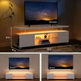 thumbnail image 5 of Cubehom LED TV Stand for 60 inch TV,  51'' Wood Entertainment Center with Storage, White, 5 of 7