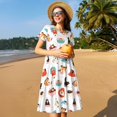 thumbnail image 4 of Easygdp funny cats celebrating Valentine's Day para Vestido Transpirable de Mujer, Vestido Suelto de Manga Corta con Pliegues y Bolsillos para el Verano, 4 of 6