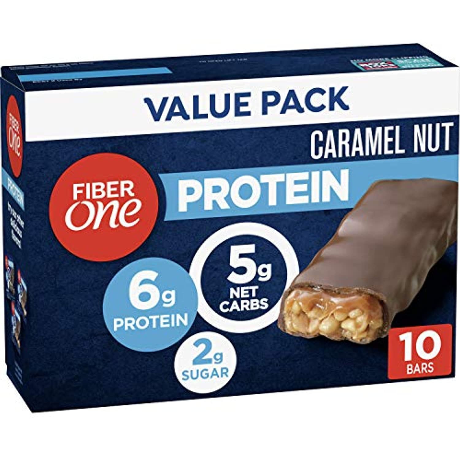 Fiber One Chewy Protein Bars, Caramel Nut, Value Pack, 10 Ct (Pack Of 6