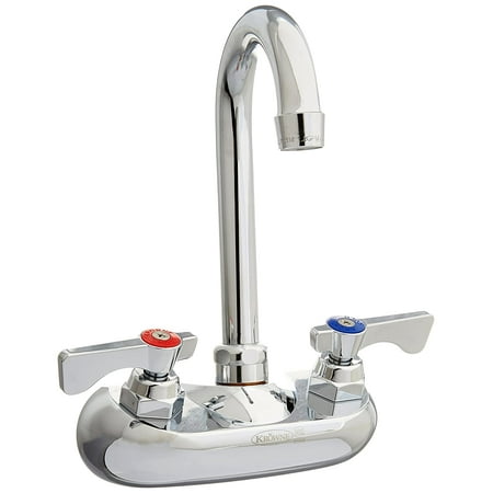 

Krowne 10-400L Silver Series 4 Center Wall Mount Faucet 3-1/2 Gooseneck Spout