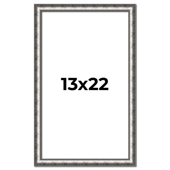13x22 Frame Silver Real Wood Picture Frame Width 1.125 Inches | Interior Frame Depth 0.5 Inches |