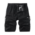 thumbnail image 4 of Gym Mens Shorts Drawstring Elastic Waist with Pockets Casual Hiking Trousers Loose Fit Shorts, 4 of 4