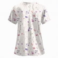 thumbnail image 6 of HCNTES Printed Scrub Tops Women Short Sleeve V Neck Plus Size Scrubs for Womens Nursing Uniforms Shirts with Pockets(White,XXL), 6 of 6