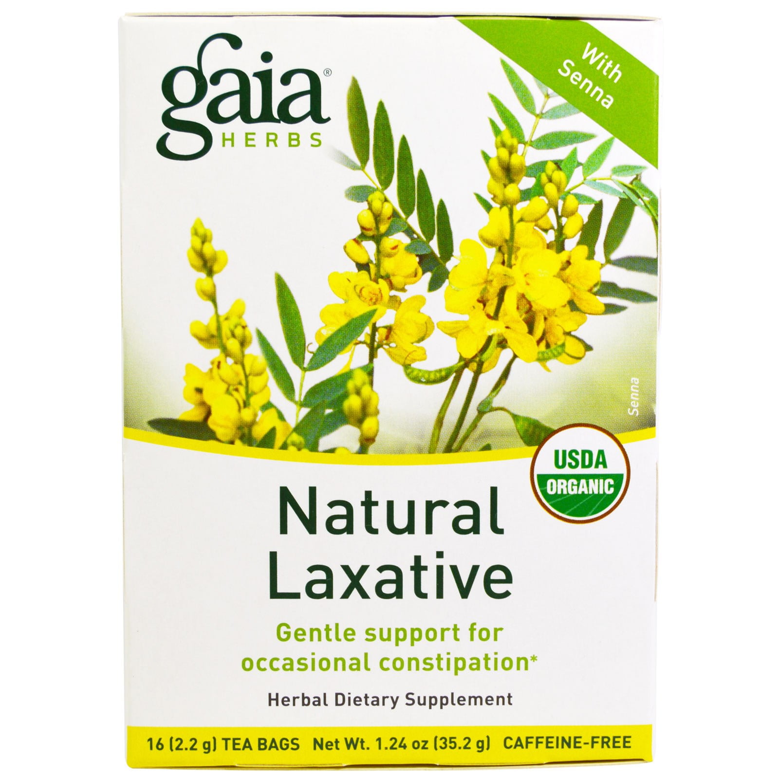 Gaia Herbs Natural Laxative CaffeineFree 16 Tea Bags 1 24 oz 35 2 g