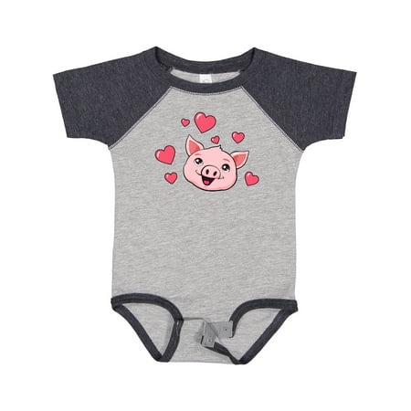 

Inktastic Cute Pig with Hearts Boys or Girls Baby Bodysuit