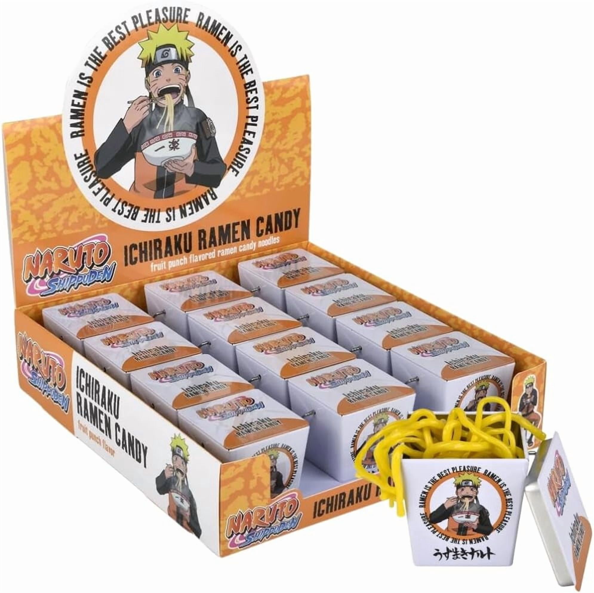 Naruto Ichiraku Ramen Candy Fruit Flavored Sticks - 12 Count Display Box