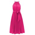 thumbnail image 3 of Vestido casual para mujer Vestido plisado sin espalda Estilo elegante Vestido largo Traje diario FLhrweasw Nuevo, 3 of 9