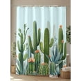 thumbnail image 4 of Shower Curtain Blue Cactus Bathroom Curtains with Hooks, Waterproof Fabric Summer Tropical Plants Floral Bath Shower Curtains Set for Bathroom Bathtubs Decor 36x72 Inch, 4 of 8