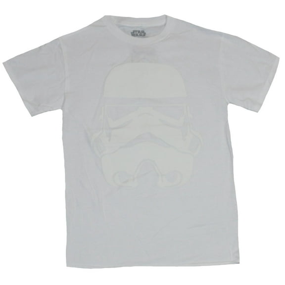 Star Wars Mens T-Shirt - White Print Stormtrooper Face (Medium)