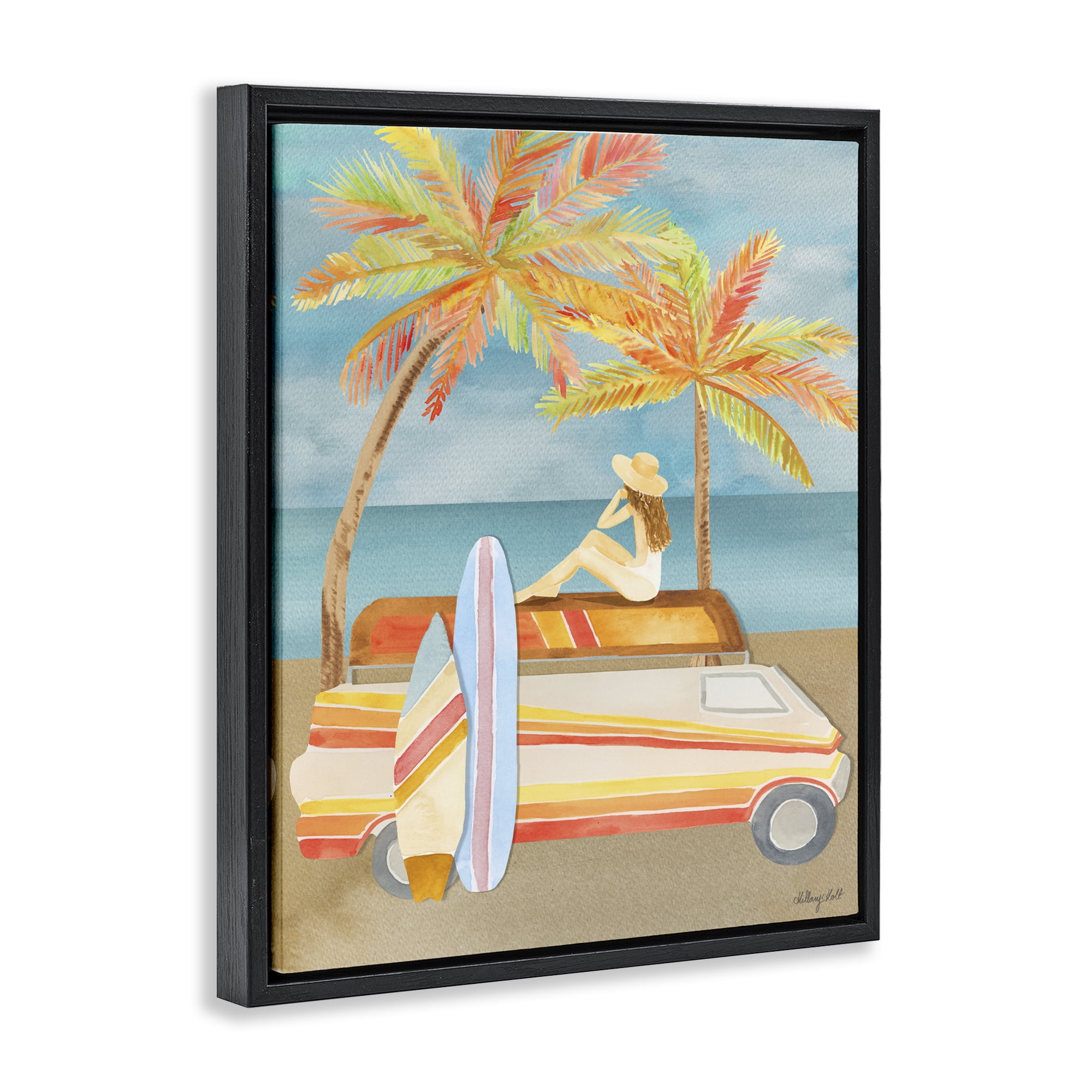 Stupell Industries California Road Trip Black Framed Floater Canvas Wall Art, design by Hillary Holt
