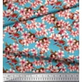 thumbnail image 3 of Soimoi Blue Poly Georgette Fabric Blossom Floral Printed Craft Fabric by the Yard 52 Inch Wide, 3 of 3
