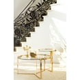 thumbnail image 2 of 2-piece Round Nesting Table Clear and Gold, 2 of 2