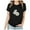 Black, variant on Busydd Womens Summer Tops Casual Round Neck Short Sleeve T-Shirt Tops Fashion Floral Basic Loose Fit Tees