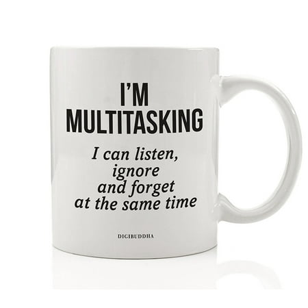 Christmas Gift To Boss MULTITASKING Coffee Mug Sarcastic Gift Idea for Busiest Ignorant Person You Know Funny Birthday Christmas Present for Friend Manager Boss Office Coworker 11oz Ceramic Coffee Tea Cup Digibuddha DM0687 ()