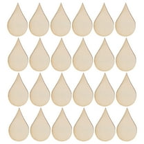 FRCOLOR 100pcs Wooden Teardrop Shape Diy Craft Wood Pieces Natural Unfinished Wood Slices For Crafts And Ornaments