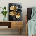 thumbnail image 5 of Golden and Silver Lotus Leaf Decorative Painting/Canvas Art， Ideal for Living Room， Bedroom， Office， Dining Room， Hallway and Study Room Decor， Chic and Modern Wall Art， Framed Canvas Artwork, 5 of 8