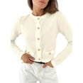 thumbnail image 3 of Women'S Contrast Trim Long Sleeve Button Front V Neck Cardigan Color L, 3 of 7