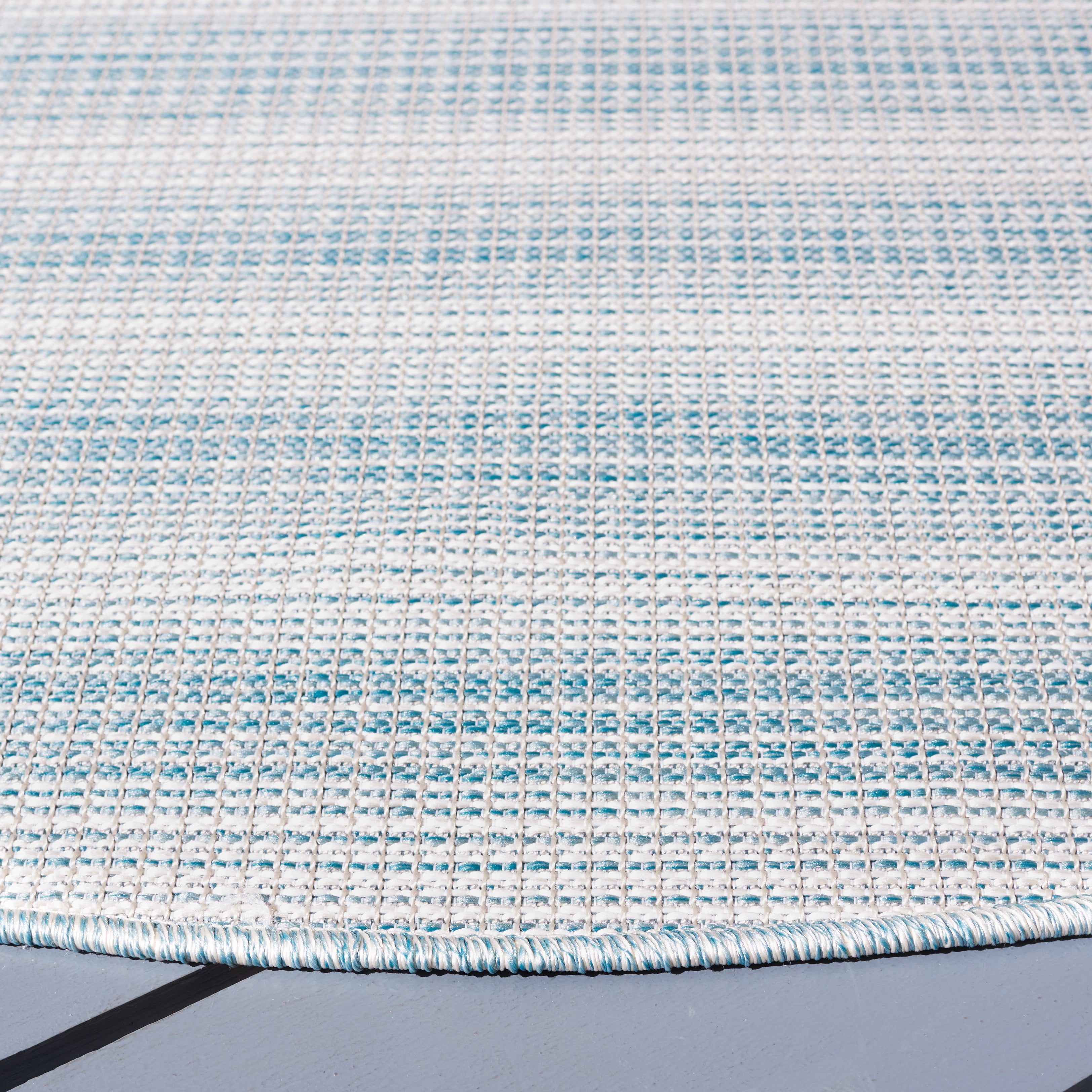 Safavieh Hampton Duana Striped Indoor/Outdoor Area Rug, Aqua Ivory/Multi, 6'5" x 6'5" Round