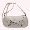 thumbnail image 2 of Cool Style Crescent Bag Mujer PU Correa Ajustable Color Sólido Bolso Bandolera, 2 of 9