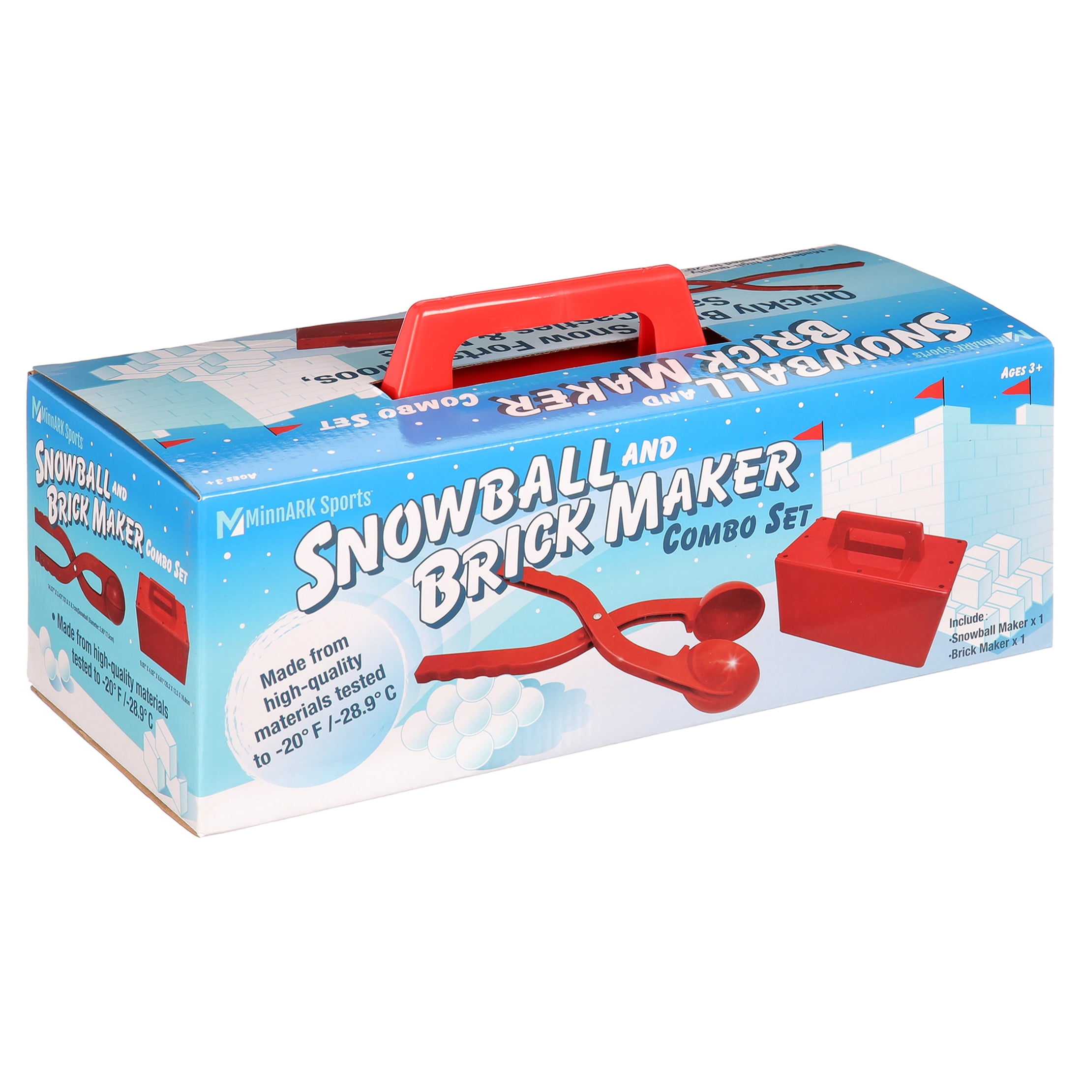 Snowball & Brick Maker Set, Plastic Snow Molds, Kids' Winter Accessories, Red, Ages 3+ by MinnARK