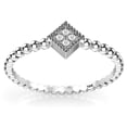 thumbnail image 2 of Sz 8.5 Solid 10K White Gold Diamond Bead Style Square Cluster Wedding Engagement Ring, 2 of 4