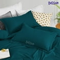 thumbnail image 3 of Bedsium Duvet Cover Cotton Solid - Duvet Cover 3 pcs, Includes 1 Duvet Cover Teal 3 pcs, Includes 1 Duvet Cover - King/Cal King (94x104) with Zipper Closure & 2 Pillow Shams, NO Comforter, 3 of 4
