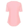 thumbnail image 5 of Tiqkatyck Graphic Tees Loose Casual Zipper Neck Shirt Tops Tee Blouse T-Shirt V Ladies Top Womens Women's Blouse T Shirts for Women Pink M, 5 of 5