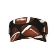 thumbnail image 2 of Kdxio Brown Football On Black Print Sun Visor Hat Golf Visor Adjustable Velcro Outdoor Sports Cap For Men Women, 2 of 7