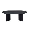 thumbnail image 3 of Length 39.37 Inch Modern Coffee Table,MDF Oval Coffee Table for Living Room,Small Coffee Table with Sturdy Pedestal for Apartment,Bedroom,Black, 3 of 9