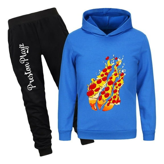 Preston Playz Kids 2pc Hoodie Jogger Set Boys Girls Flame Pullover Outfit Game Gift Clothes Birthday Gift