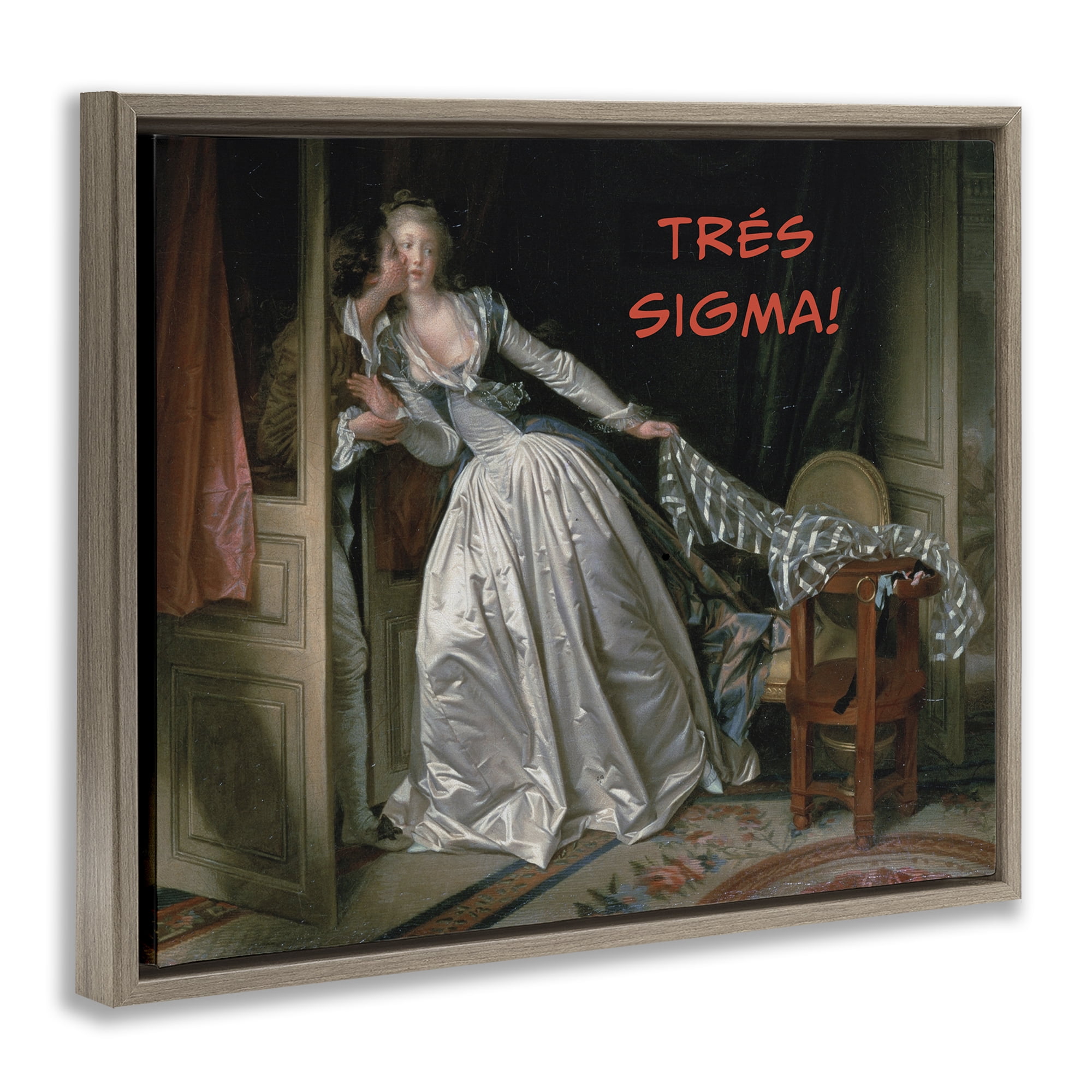 Stupell Industries Iconic Tres Sigma Brown Framed Floater Canvas Wall Art, design by Grotto Studios