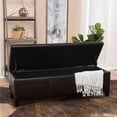 thumbnail image 1 of Christopher Knight Home Pouf de Rangement Glouster PU, Marron, 1 of 5