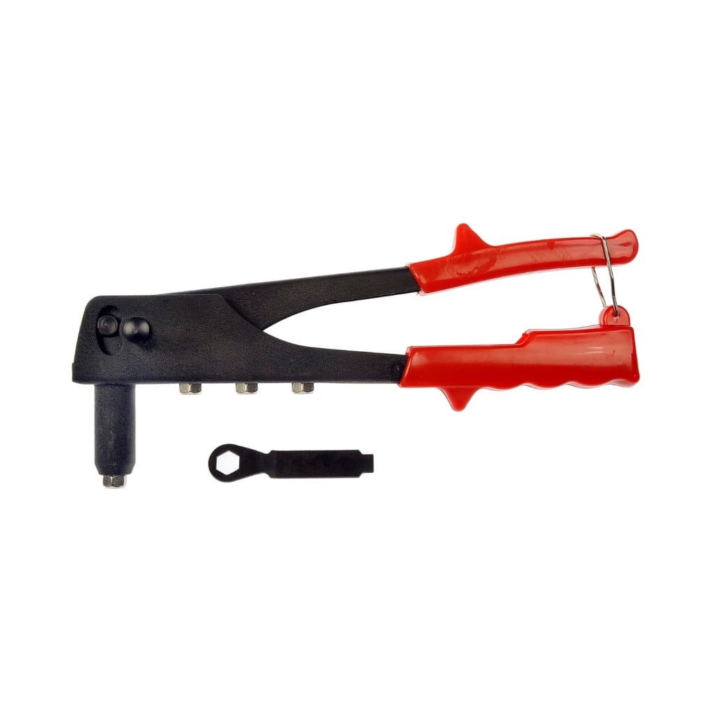 KarParts360 Rivet Guns | Black/Red Housing | Plastic Grip Material | Non-Slip | Steel Handle Material | 3/32-3/16 Mandrel Size Range | With 20 Rivets