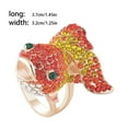 thumbnail image 3 of Woman Ring Rhinestone Crystal Fish Fashion Festival Birthday Beach Shop School Personalized Jewelry for Female Ladies Gold Size 6, 3 of 6