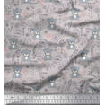 thumbnail image 1 of Soimoi Polyester Crepe Fabric Floral,Heart & Bear Kids Print Fabric by Yard 42 Inch Wide, 1 of 1
