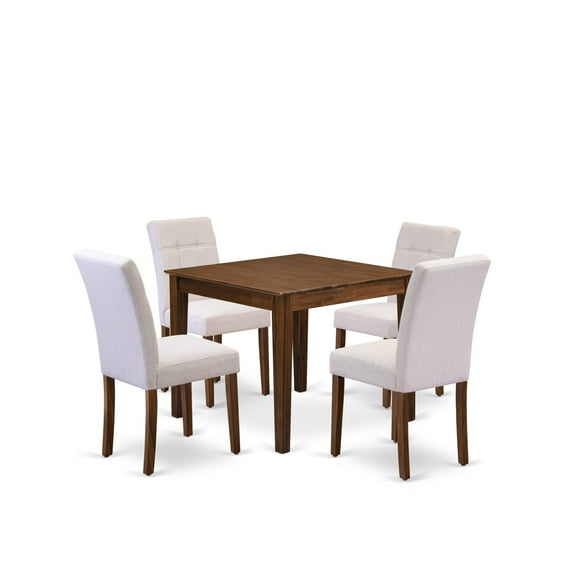 East West Furniture 5 Piece Dining Room Set consists A Dining Table