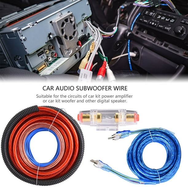 Kit Câble Amplificateur Voiture 10GA 4.5m – Kit Complet Subwoofer Avec Fusible 60A, Câbles Haut-parleurs Et Terre