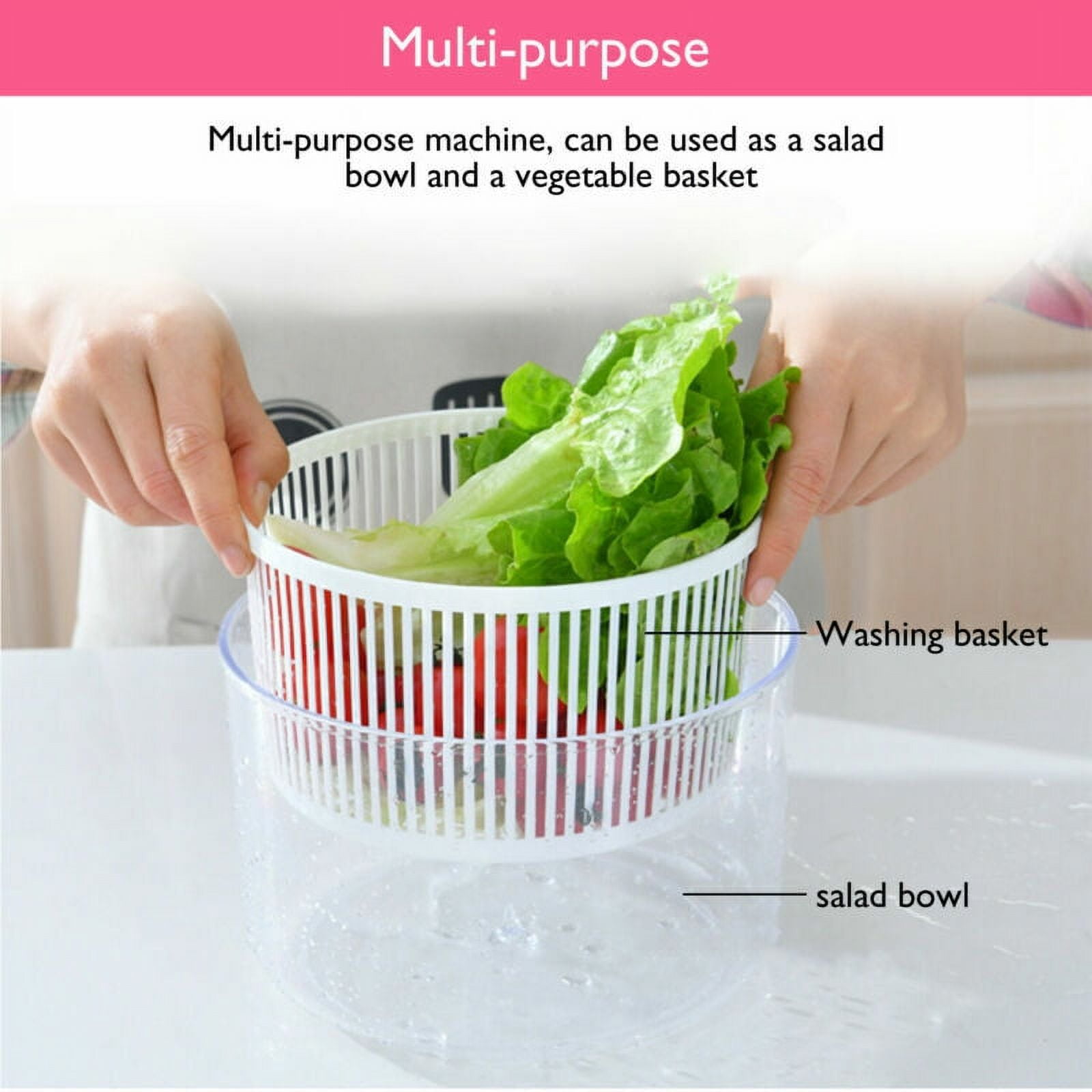 Salad Spinner Vegetables Leaf Lettuce Dryer Drainer Fruit Wash Clean Basket  Big 9795002931568