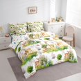 thumbnail image 2 of Castle Fairy Girls Watercolor Deer Hedgehog Squirrel Full Size Bedding Sets 7 Pieces,Dreamy Floral Animal Rabbit Full Size Bed in a Bag,Green Pink Cream,Reversible, 2 of 7