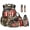 Deer US Flag Forest Camo, variant on Xixirimido Horses Black 6Pcs Matching School Supplies Set - Backpack Lunch Bag Pencil Case Water Bottle Sleeve Keychin Bookmark, Multi Pocket Kids Teens Bookbag