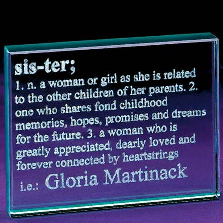 Personalized Sister Definition Glass Block