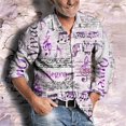 thumbnail image 1 of Camisa de música nueva color periódico texto creativo moda solapa botón manga larga casual lujo cómodo material suave 2024, 1 of 6