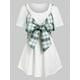 thumbnail image 1 of TAPE TIPO PLANTE PLAID TOP TOP Y TUISIÓN CONJUNTO DE TIENDO Rosegal Camisetas tallas grandes, 1 of 5
