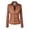 Beige, variant on Women's Asymmetrical Faux Lether Belted Moto Jacket S PINK