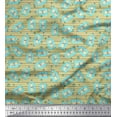 thumbnail image 1 of Soimoi Beige Moss Georgette Fabric Bottle & Stripe Decor Fabric Printed Yard 42 Inch Wide, 1 of 1