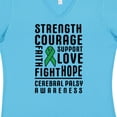thumbnail image 4 of Inktastic Cerebral Palsy Awareness Strength Support and Courage Women's V-Neck T-Shirt, 4 of 5