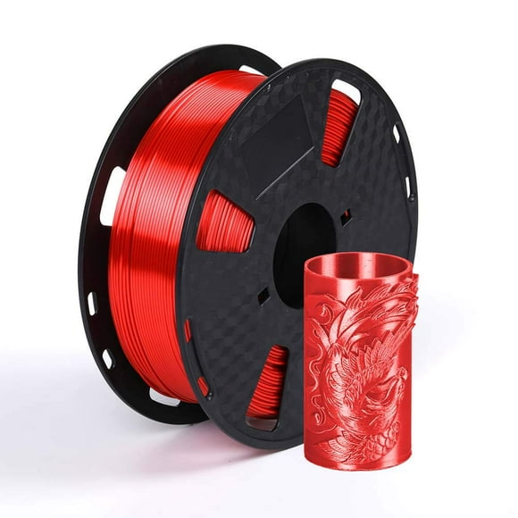 Filament d'Imprimante 3D 1.75 mm 1KG Soie Métallique Rouge Bobine 2.2LBS Brillance Soyeuse Matériau d'Impression 3D HZST3D